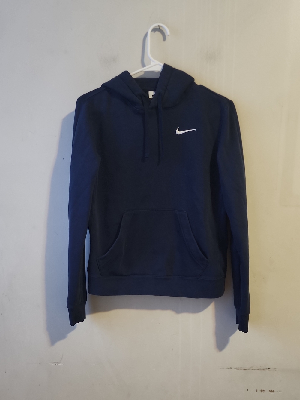 Nike Navy Blue Pullover Hoodie with White Swoosh